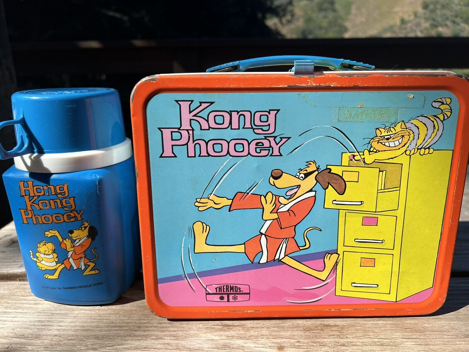 Vintage 1975 Hong Kong Phooey Metal Lunch Box With Rare Thermos
