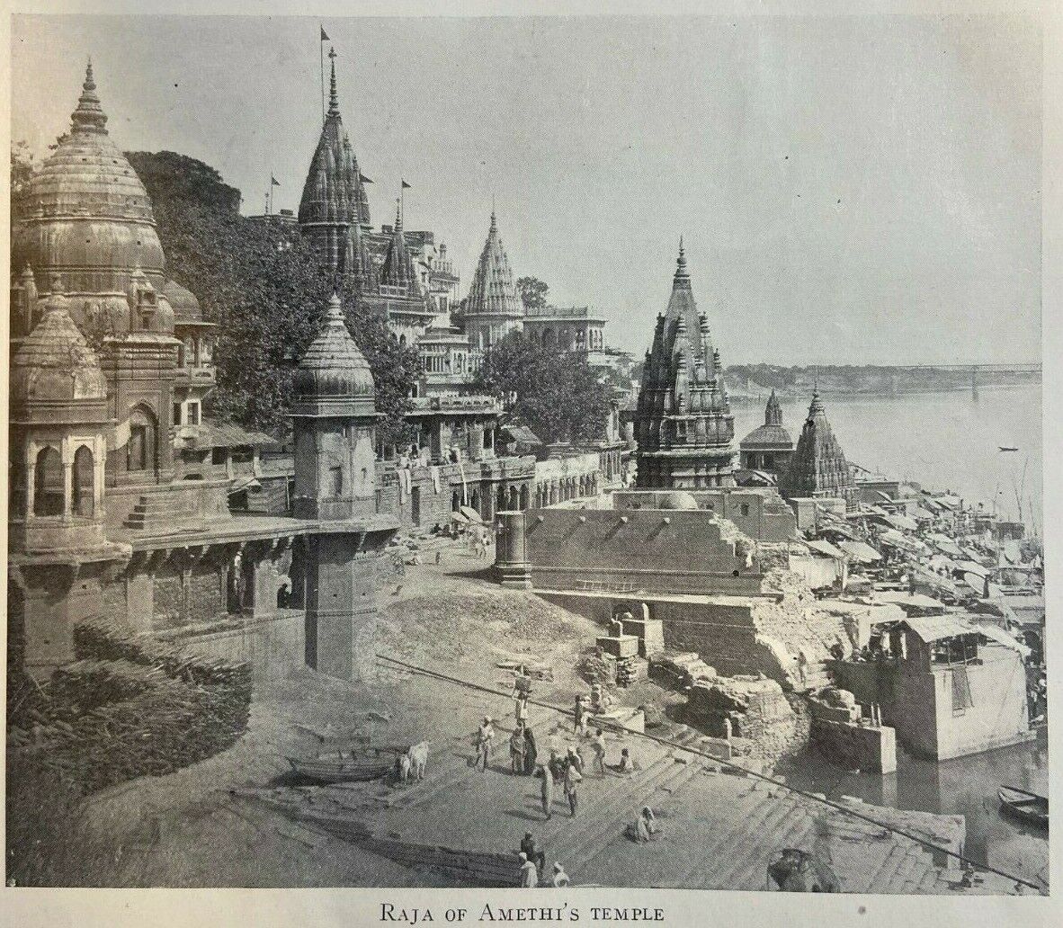 1910 India Ganges River Benares Ganga Mahal Ghat Panjamis Manikarnika Ghat