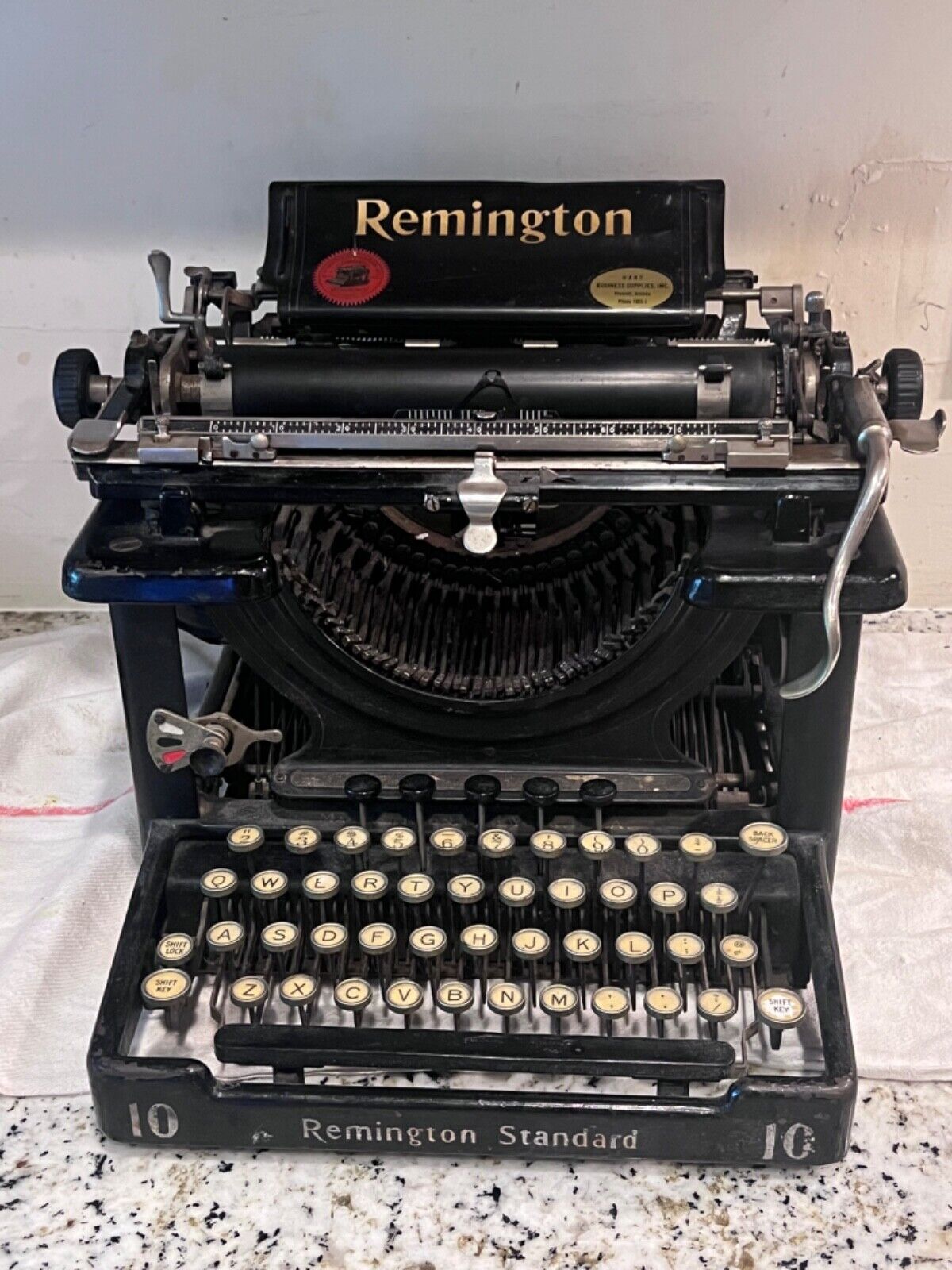 Remington Standard No. 10 Typewriter for Repair &/or Parts * A UNIQUE ANTIQUE *