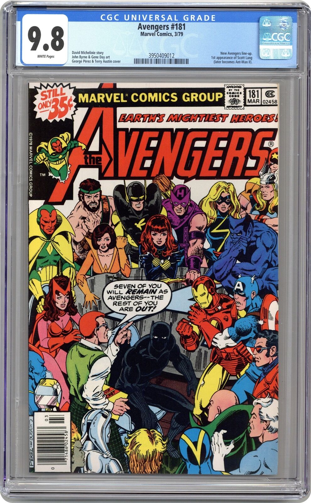 Avengers #181 CGC 9.8 1979 3950409012 1st app. Scott Lang
