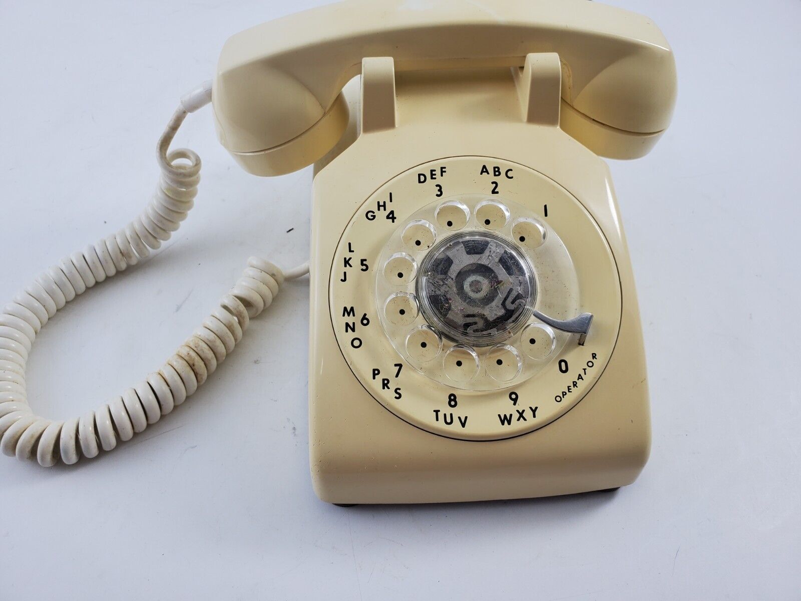 Vintage ITT  Cream Rotary Desk Phone Old School Telephone