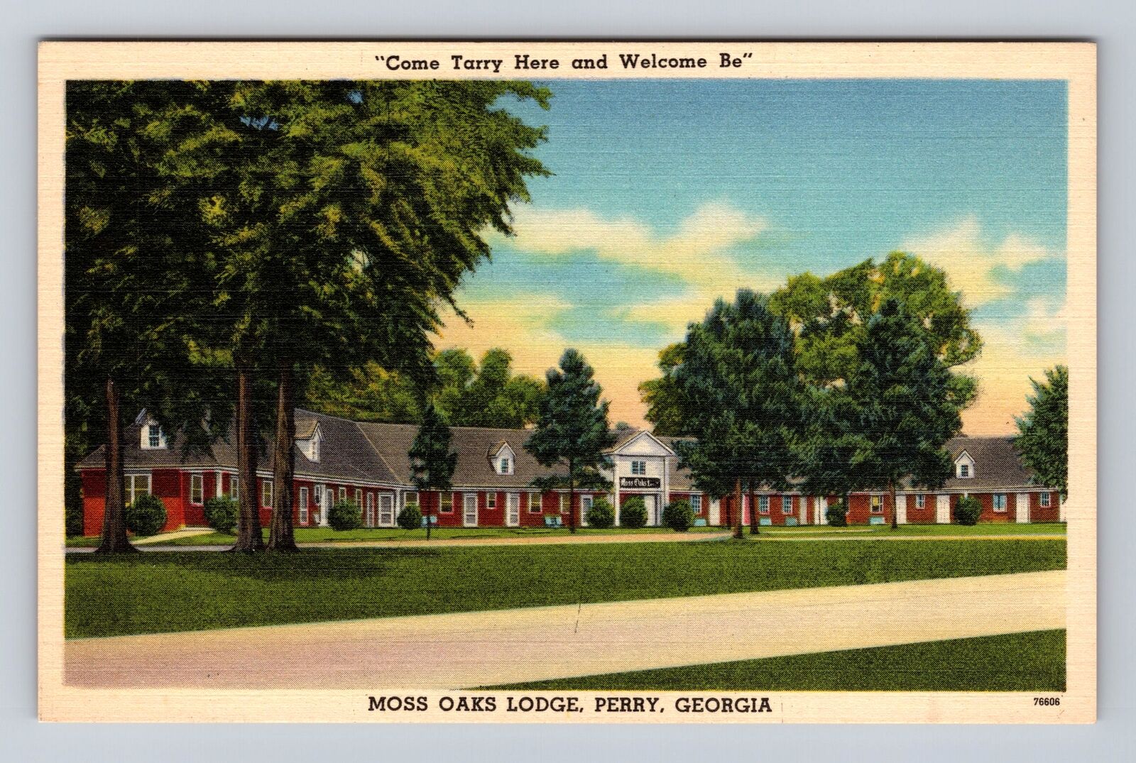 Perry GA-Georgia, Moss Oaks Lodge Advertising, Antique, Vintage Postcard