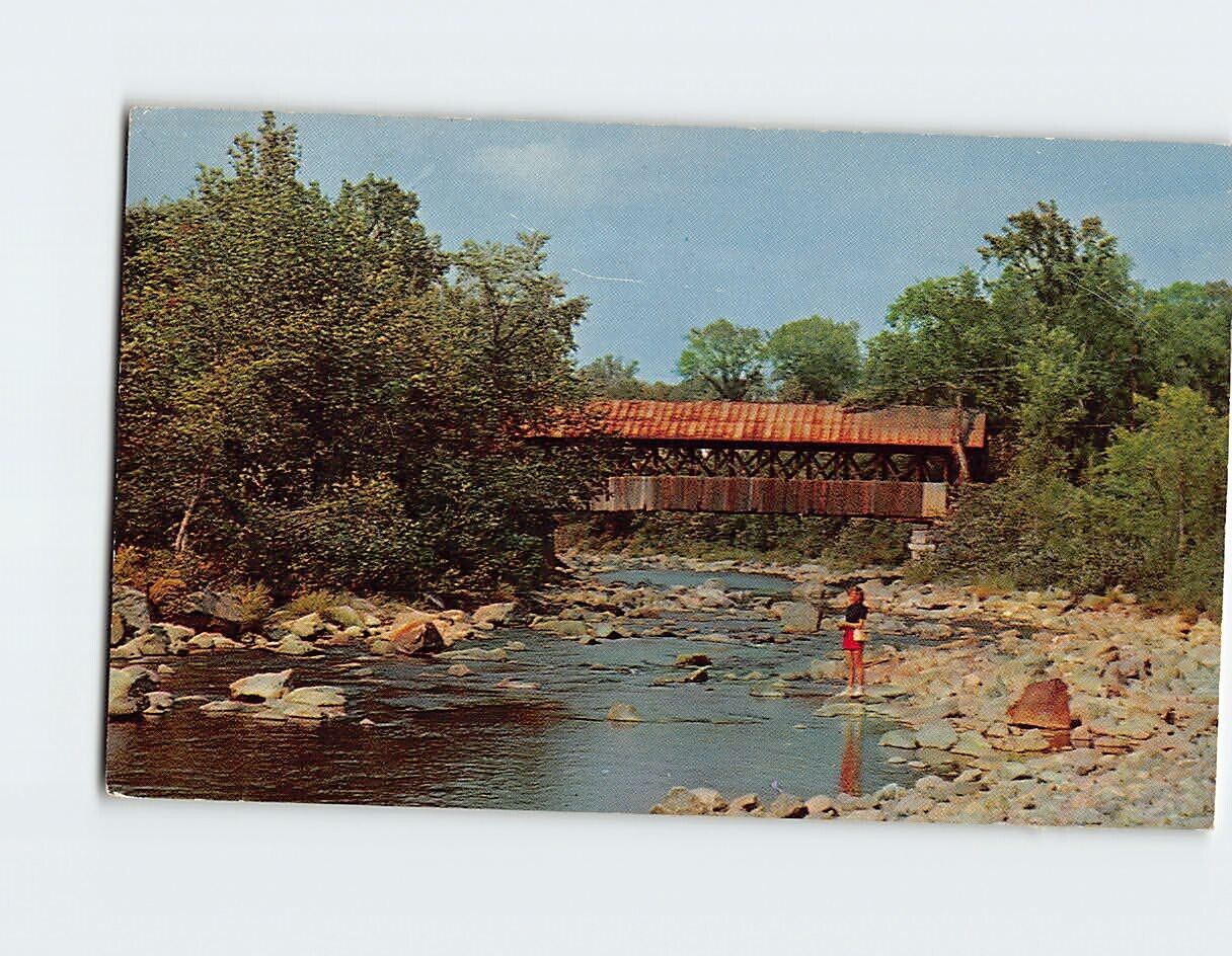 Postcard Covered Bridge Lancaster New Hampshire USA
