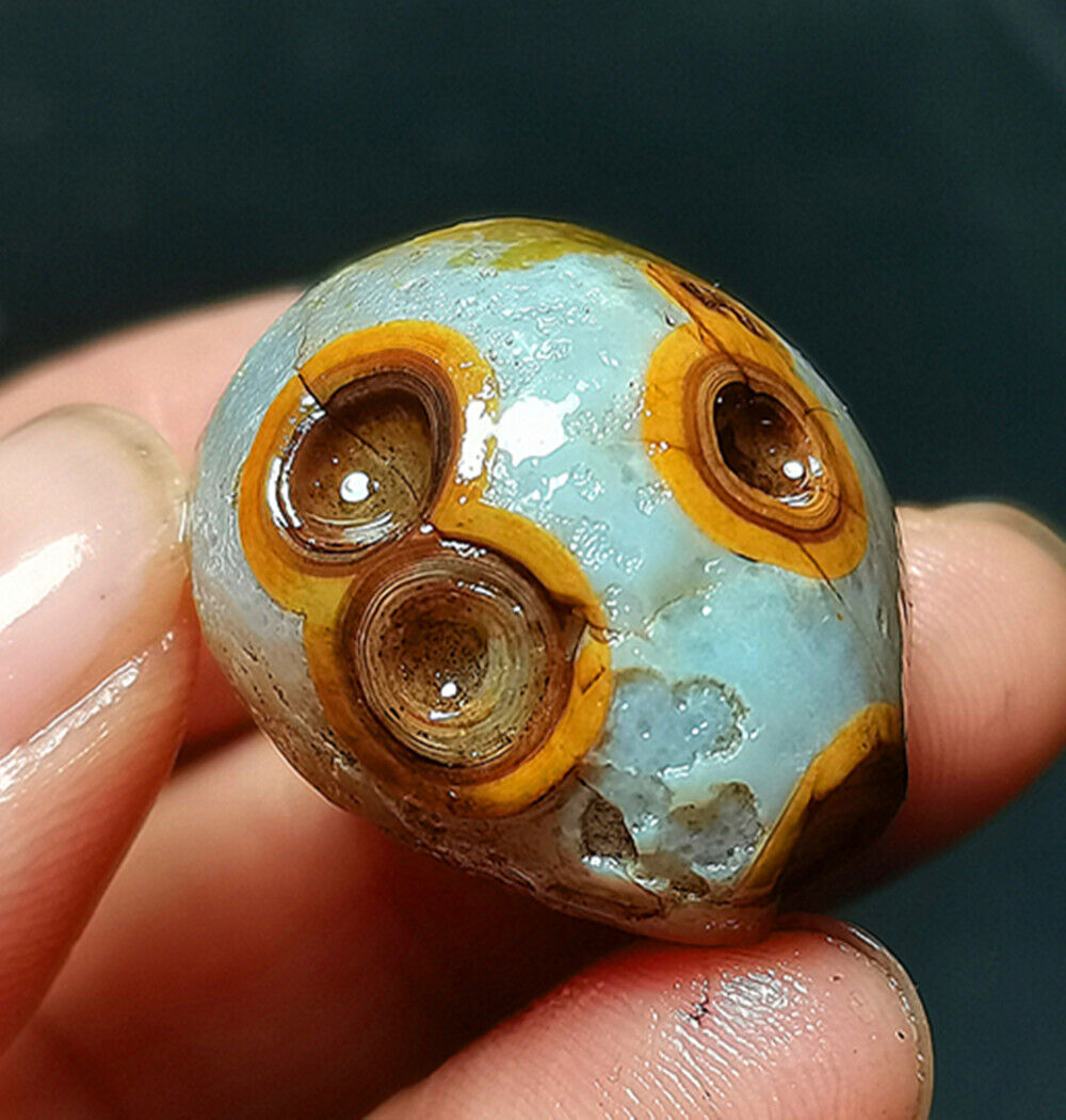 Rare 21G 100% Natural China Inner Mongolia Gobi Agate Eyes Agate Collection R232