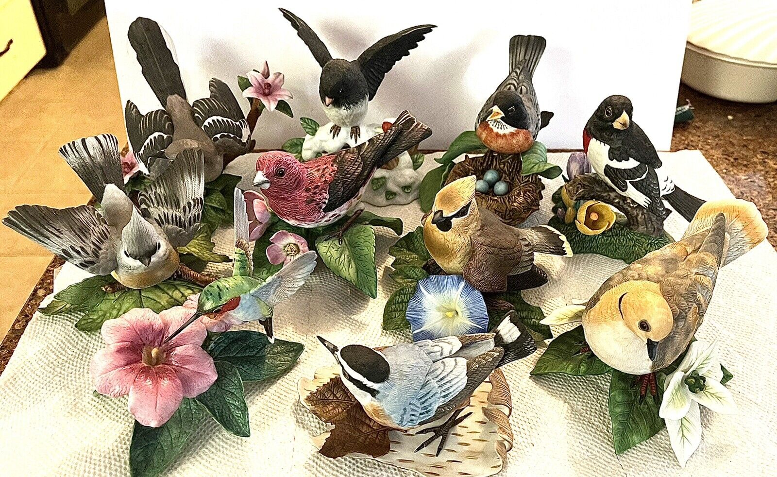 Lovely Lot Of 10 Lenox Porcelain Songbirds - Garden Bird Collection - No Flaws