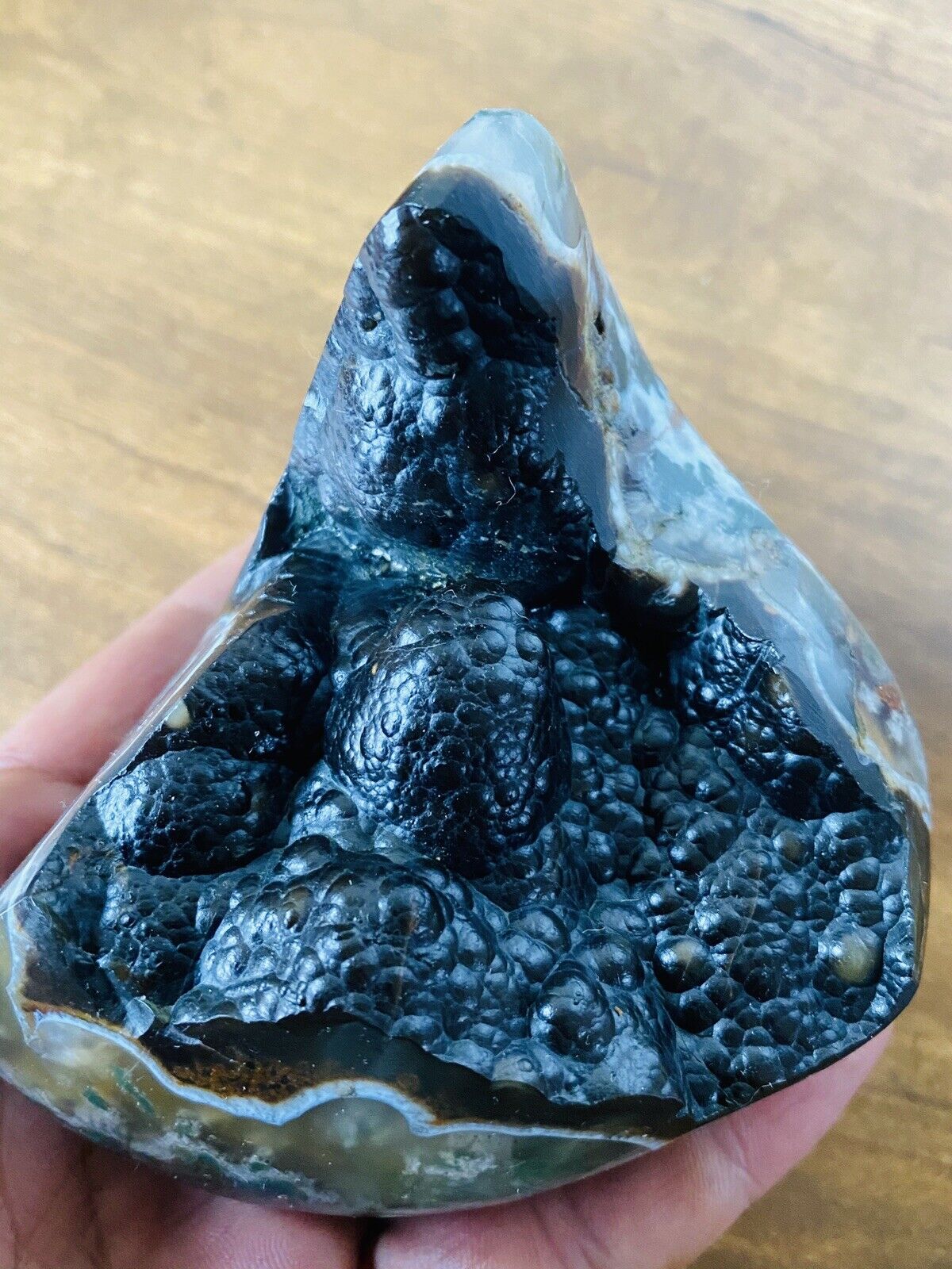 King Of Agate. Rare Exceptional Piece. Full Energy Stone.black Agate Slab.