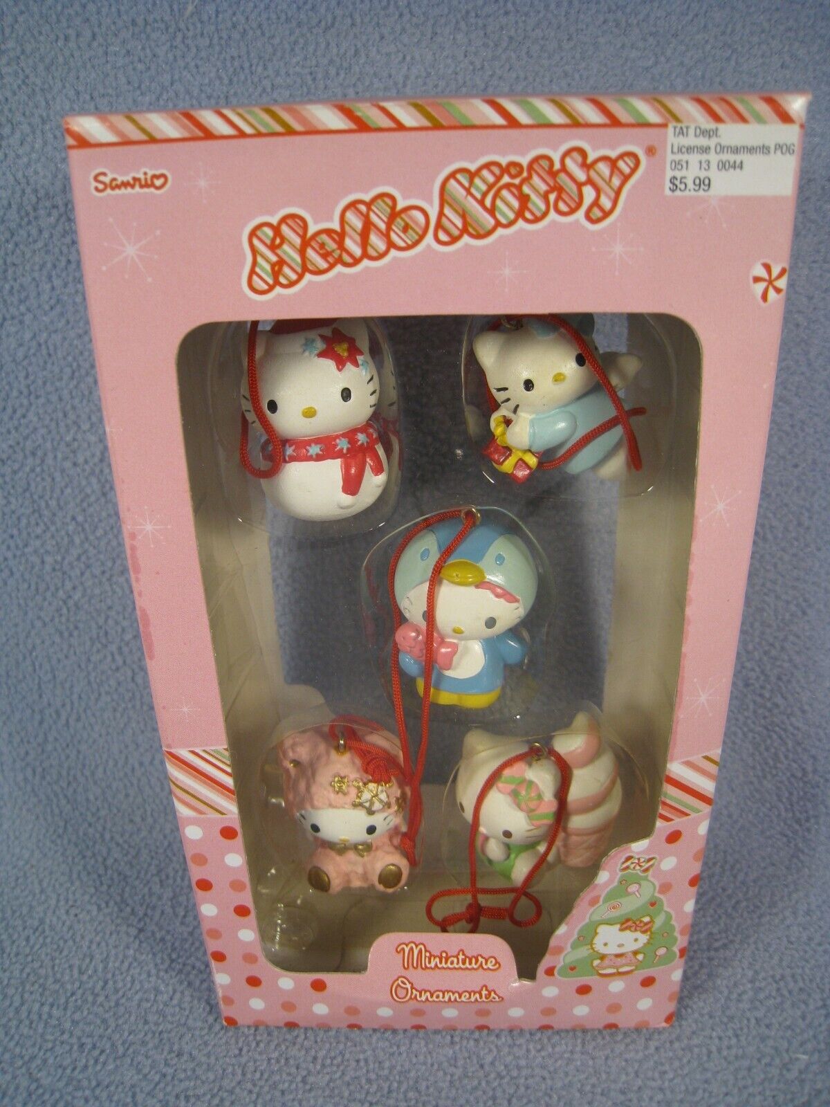 Rare 2004  Nib. Sanrio Hello Kitty Miniature Ornament Set