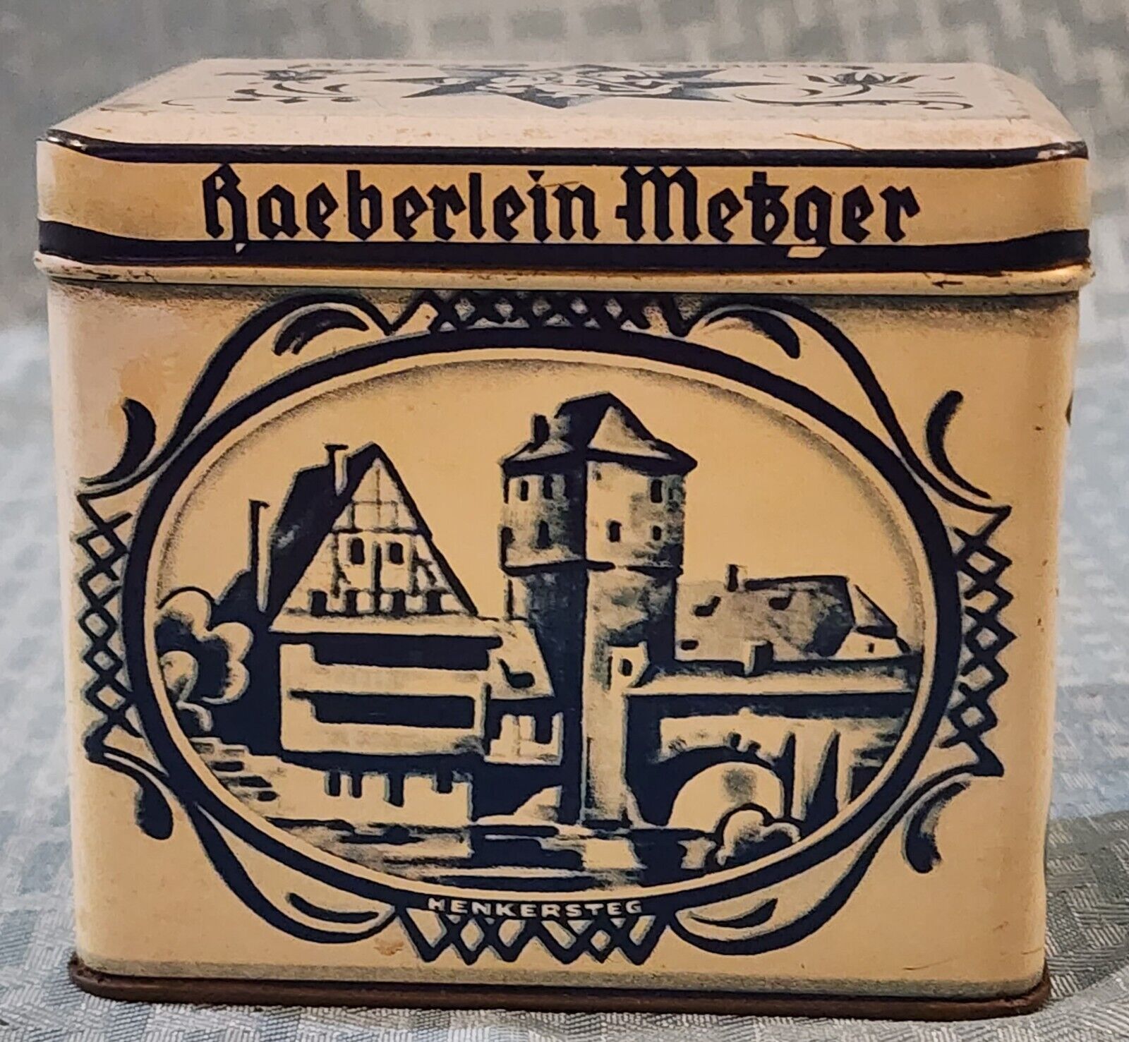 Haeberlein Metzger Nurnberg German Vintage Tin Inhalt: 6 Feinste Elisenlebkuchen