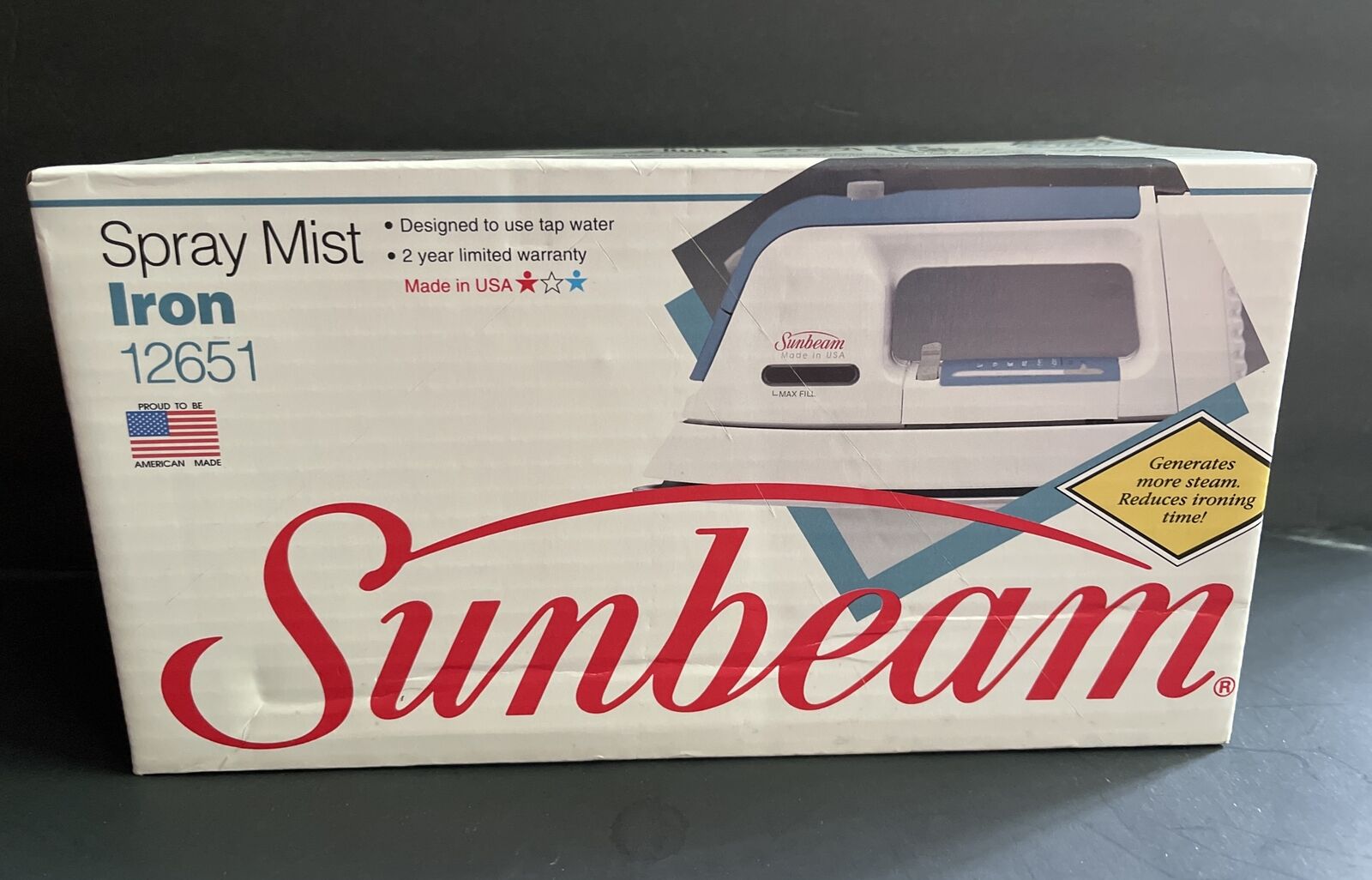 Vintage Sunbeam Spray Mist Iron Designed To Use Tap Water # 12651 Made In USA