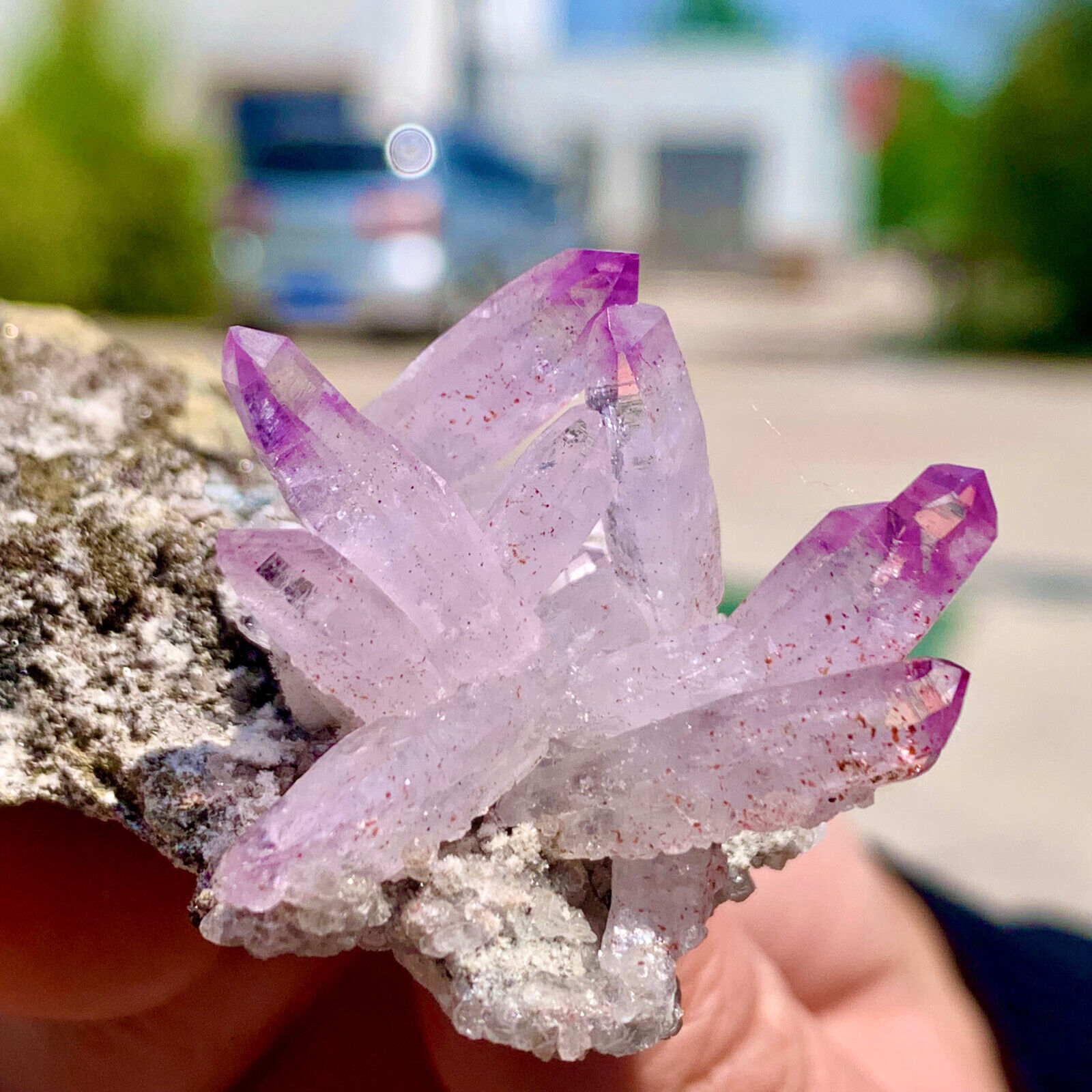 64G Natural Cruze Crystal Transparent Amethyst Cluster Mineral Specimen -Mexico