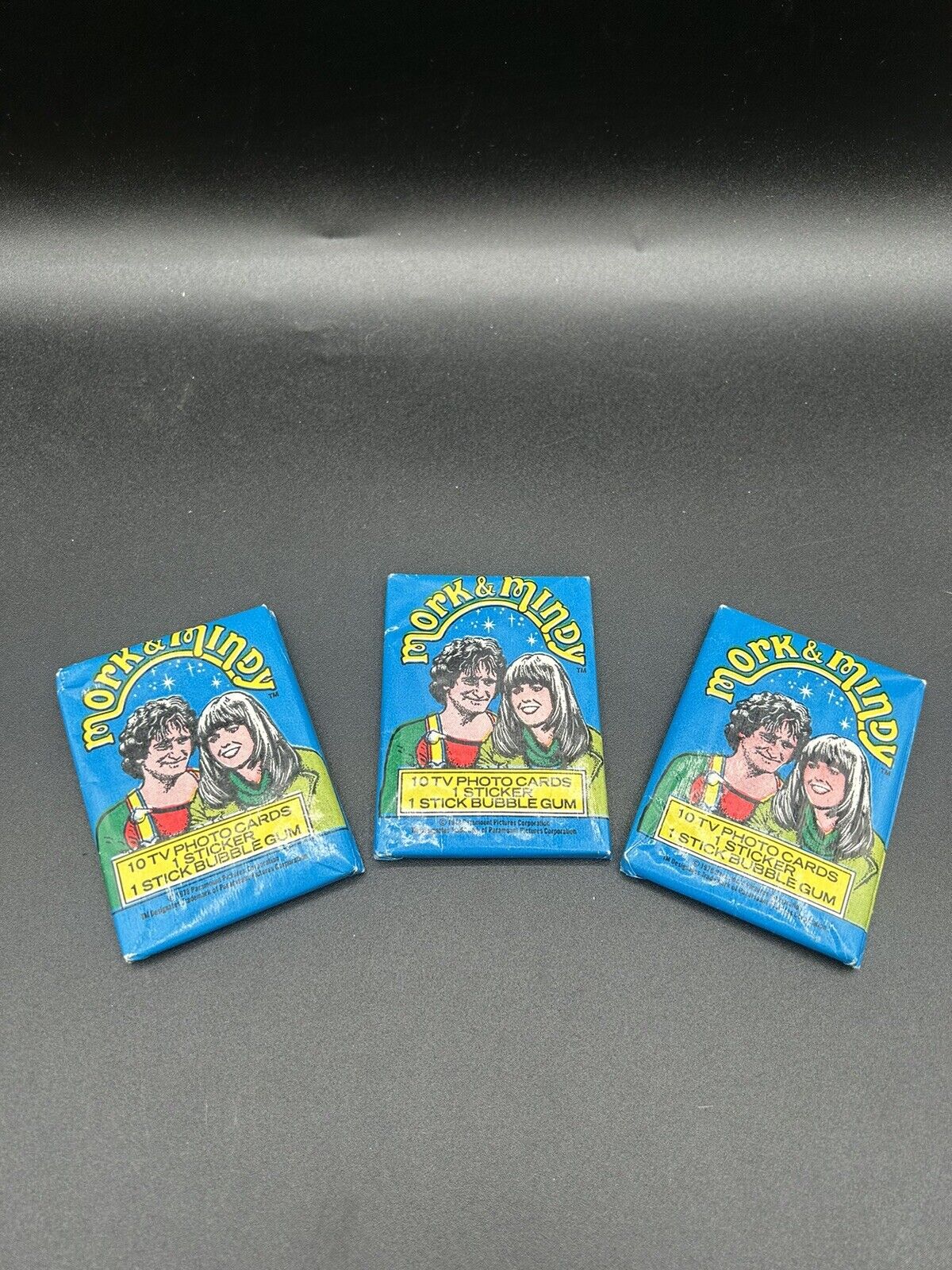 Vintage 1978 Topps MORK AND MINDY Sealed wax Packs x3 Trading Cards