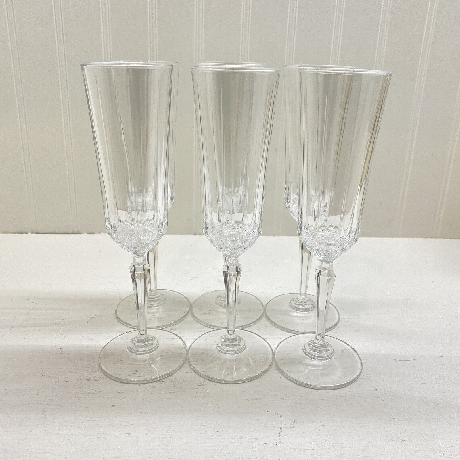 St. George Crystal American Heritage Fluted Campaign Flutes Set Of 6