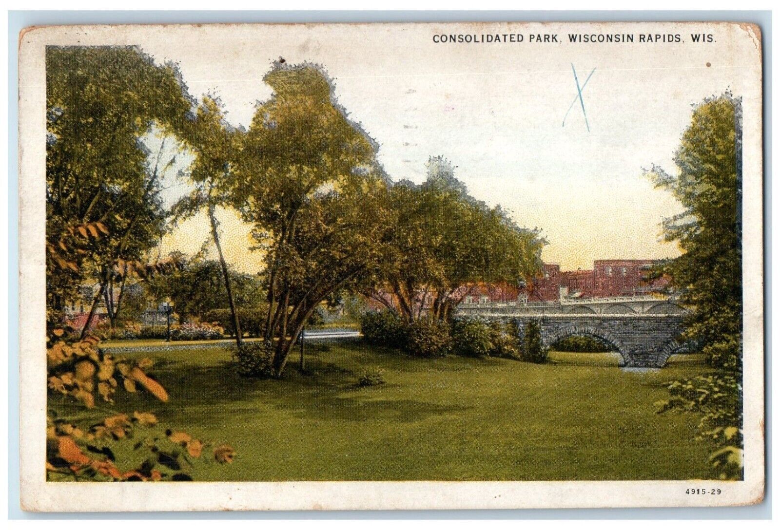 1941 Consolidated Park Wisconsin Rapids Wisconsin WI Vintage Antique Postcard