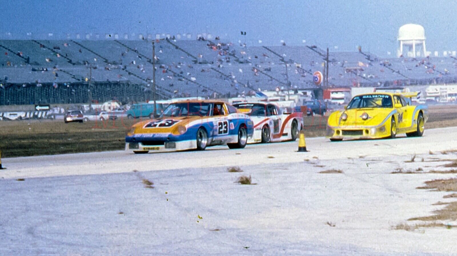 1981 slide Daytona 24hr Porsche 935 M16, Davenport Datsun 280ZX; Porsche 935