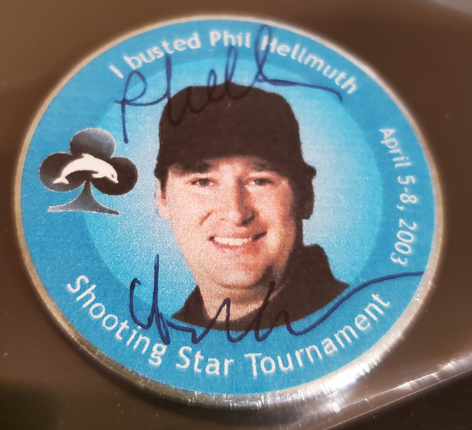 Phil Helmuth Poker Brat Signed Autograph Chip Coin Poker Tournament 2003 Texas