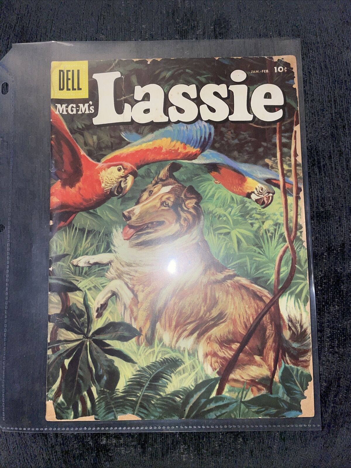 MGM’s LASSIE #32 10c Dell Comics Jan-Feb 1955 TV collie dog and Timmy comic book