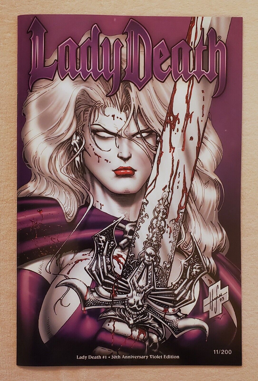 Lady Death: The Reckoning 30th Anniversary Violet Edition, Steven Hughes NM
