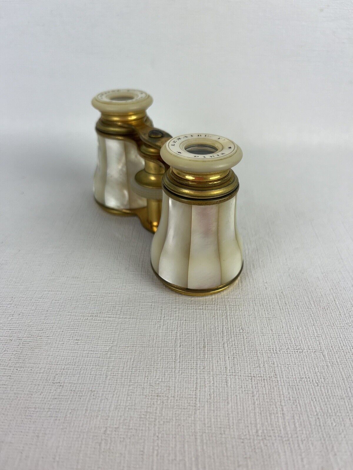 Antique Mother of Pearl Brass Opera Glasses With Original Case Lemaire FI Paris