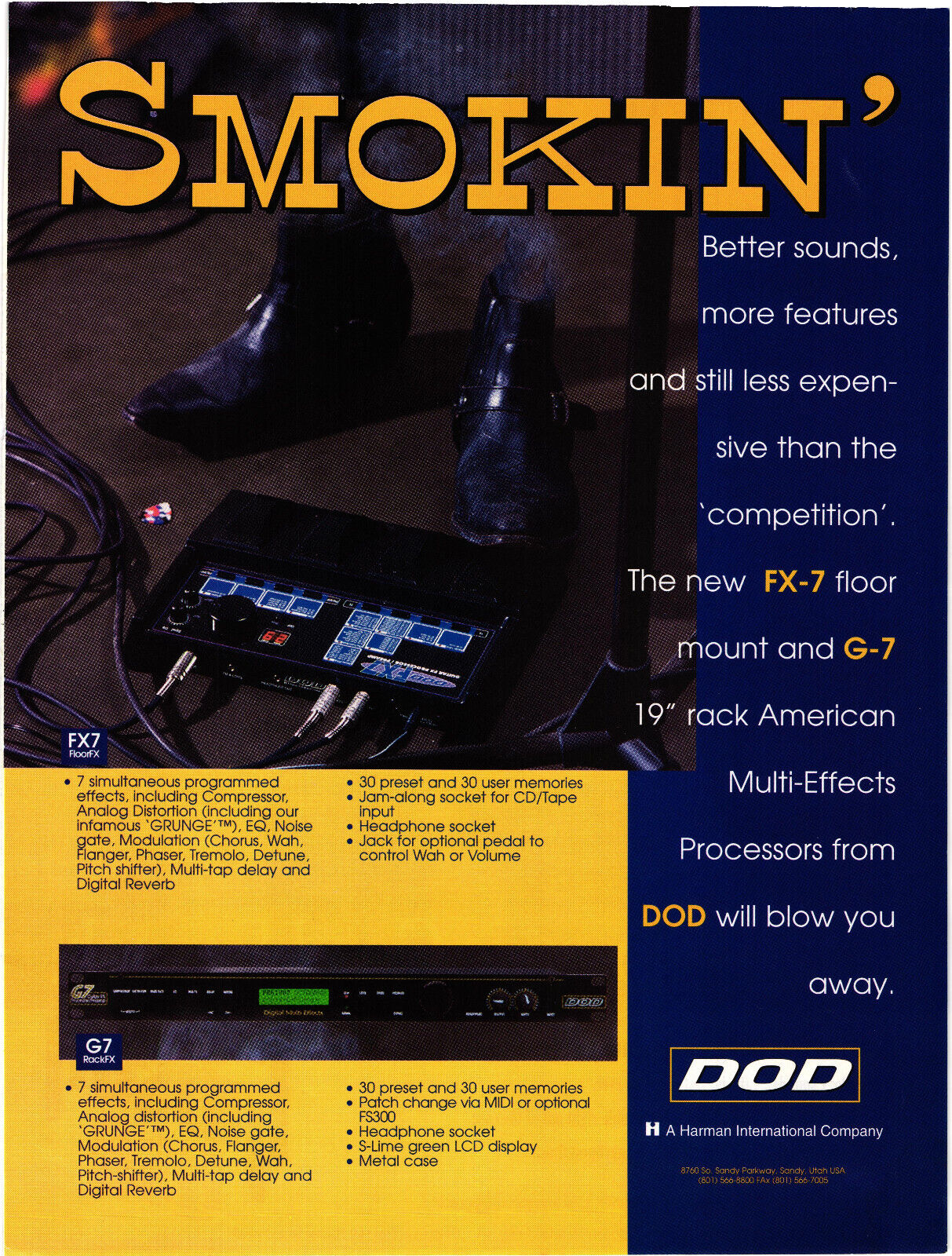 DOD FX-7 Smokin' Multi-Effects Processor Print Advert
