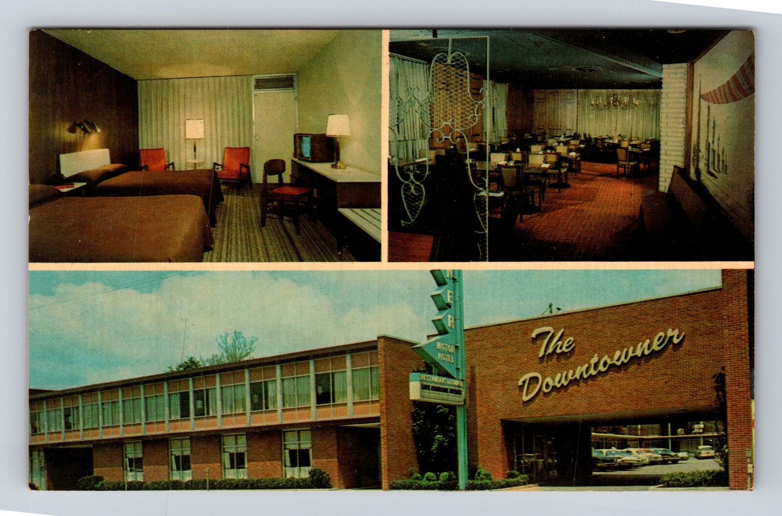 Lexington KY-Kentucky, Downtowner Motor Hotel & Restaurant Vintage Postcard