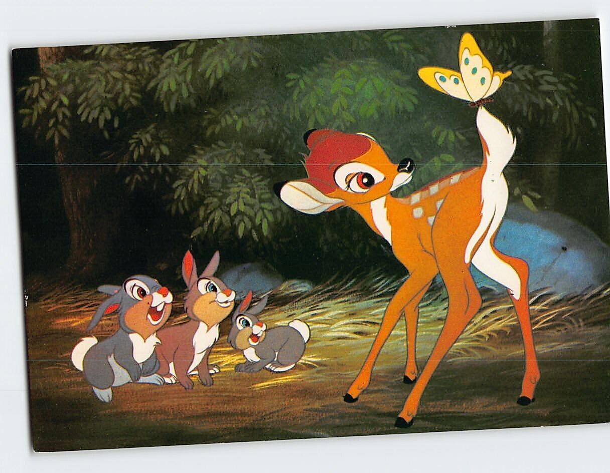 Postcard Scene from Bambi Walt Disney Productions