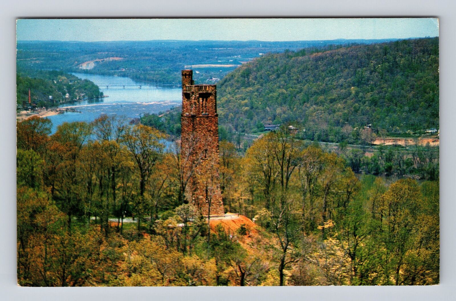 Bowmans Hill PA-Pennsylvania, Aerial Washington Crossing Park, Vintage Postcard