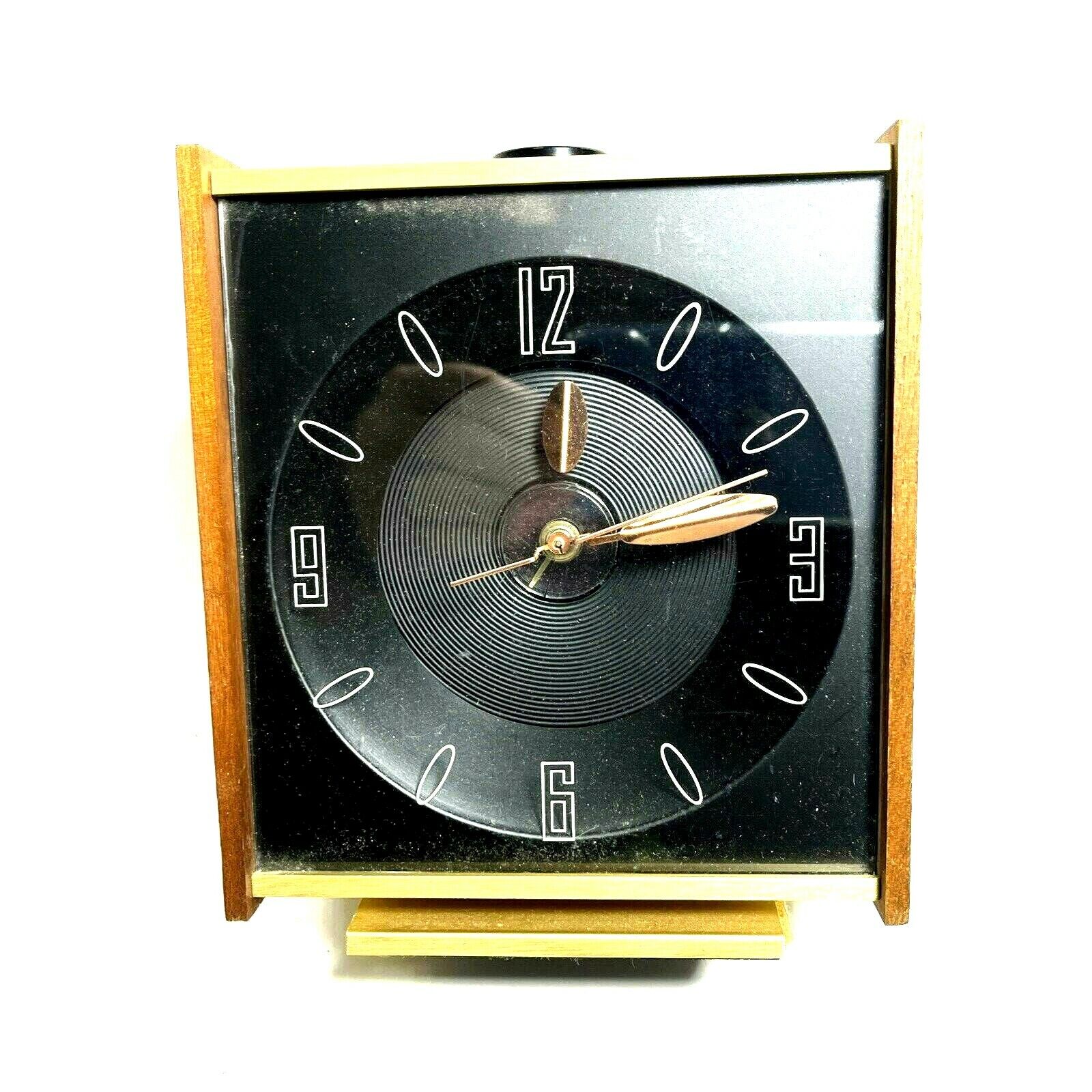 Vintage High Times Ceiling  Clock Modern Alarm Copper Hands Black Face 1960's 