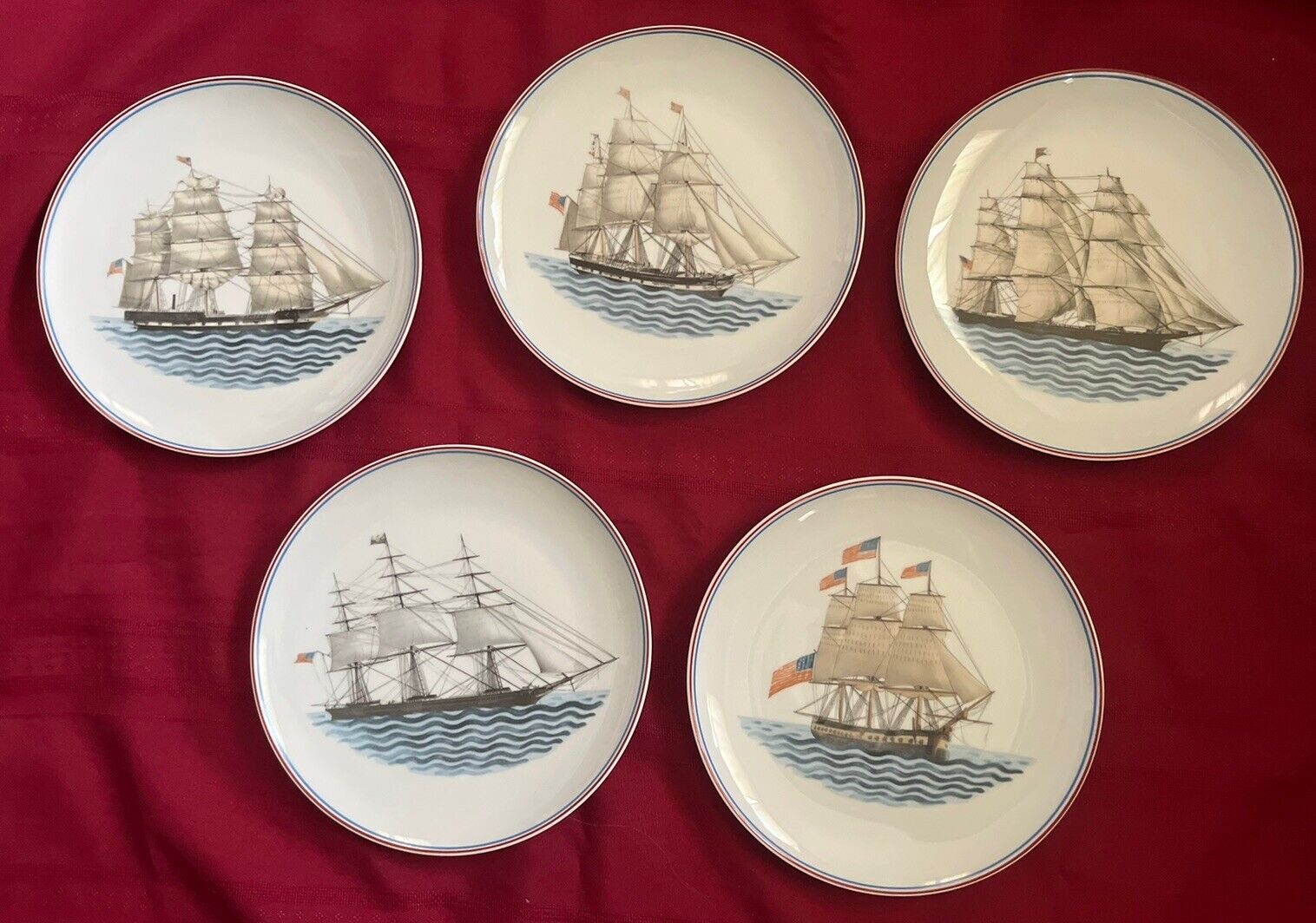 5 Our Maritime Heritage plates, Mottahedeh Portugal