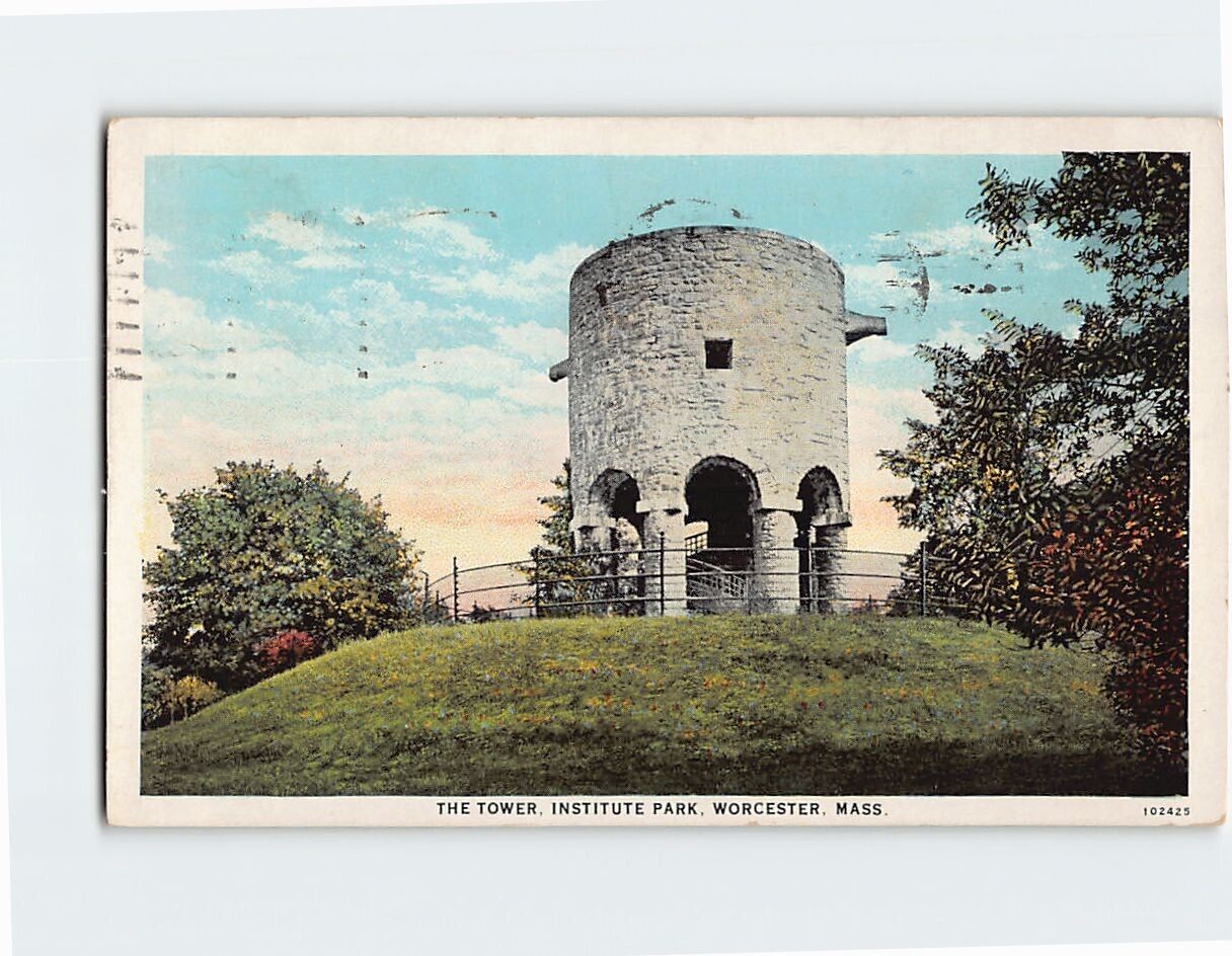 Postcard The Tower Institute Park Worcester Massachusetts USA