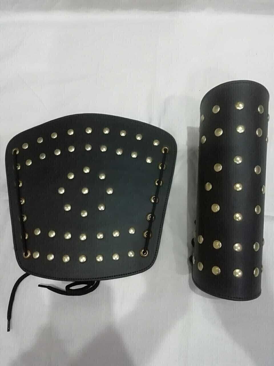 Medieval Armor Set Leather Black Arm Guard By Dream land & Greenfild