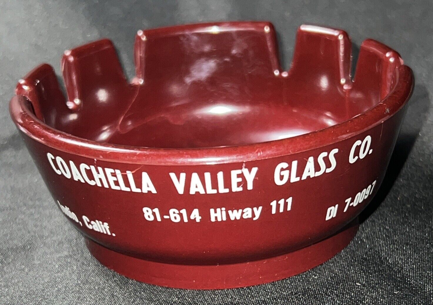 RARE vintage COACHELLA VALLEY Glass Company INDIO California Melamine Ashtray