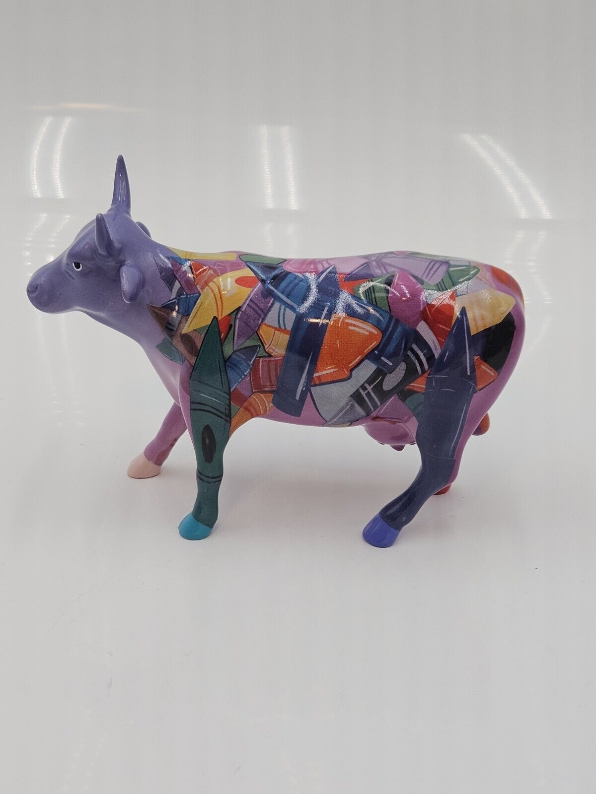 Cow Parade, #9192, 2001, Crayon Cow Figurine, Westland Giftware,  6 Inch 