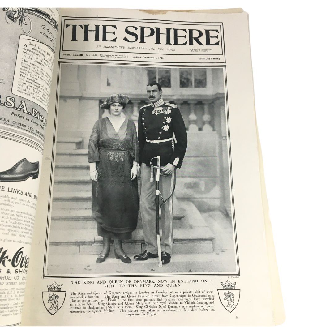 The Sphere Newspaper December 4 1920 King & Queen of Denmark Arrive in London
