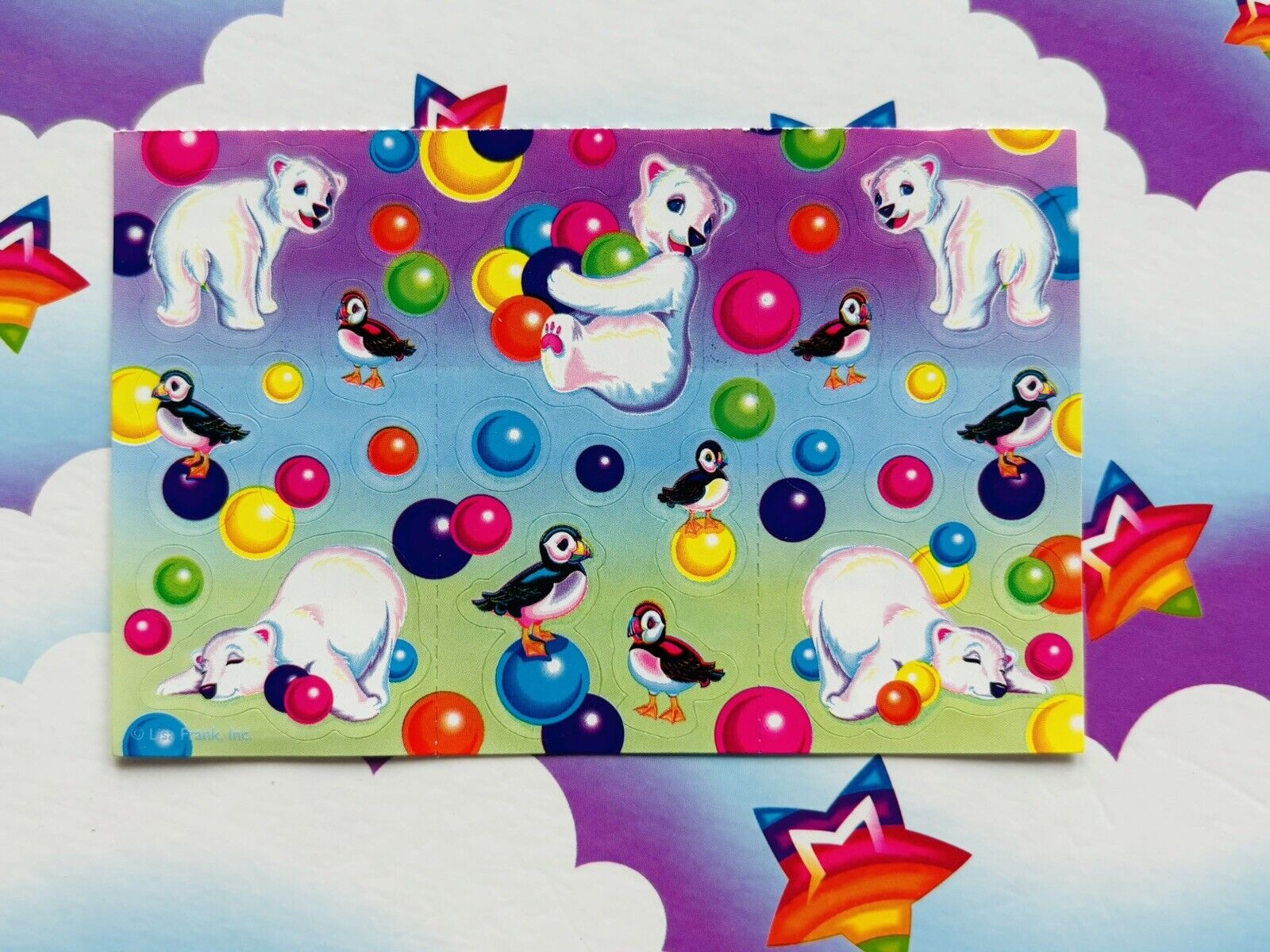 Vintage 1990s Lisa Frank 'Roary' Polar Bear Stickers