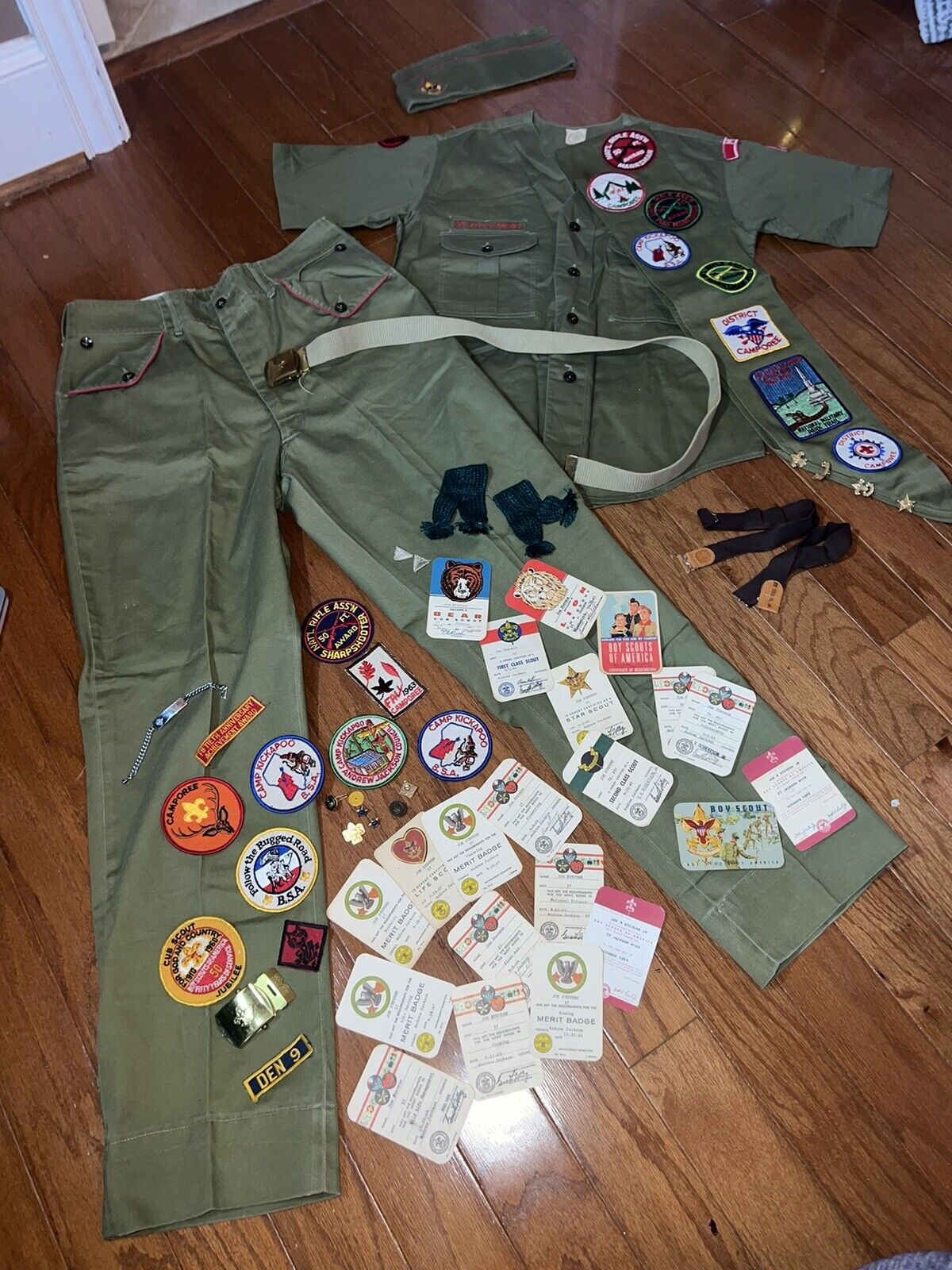 Complete BSA Boy Scout Uniform Badges Ect 1960’s Andrew Jackson Council Vintage