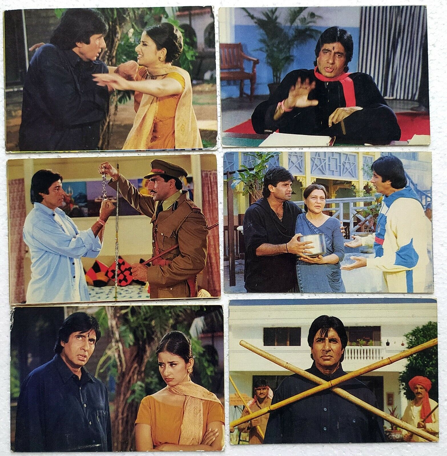 Amitabh Bachchan Manisha Koirala Sunil Nirupa 6 Post card Postcard Lot Set India