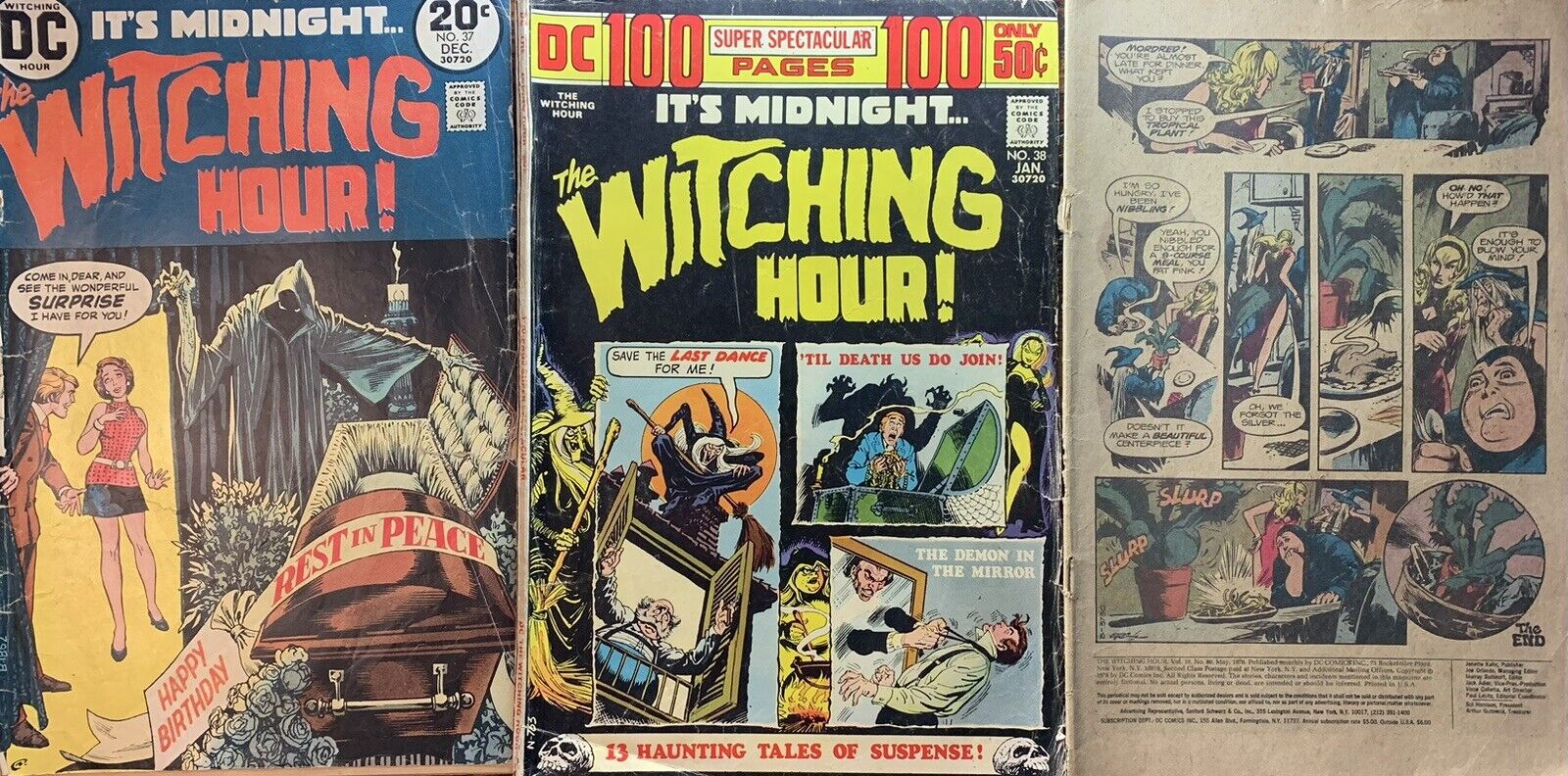The Witching Hour Comic Lot #37 38 80 (3 Books) DC 1970s Horror