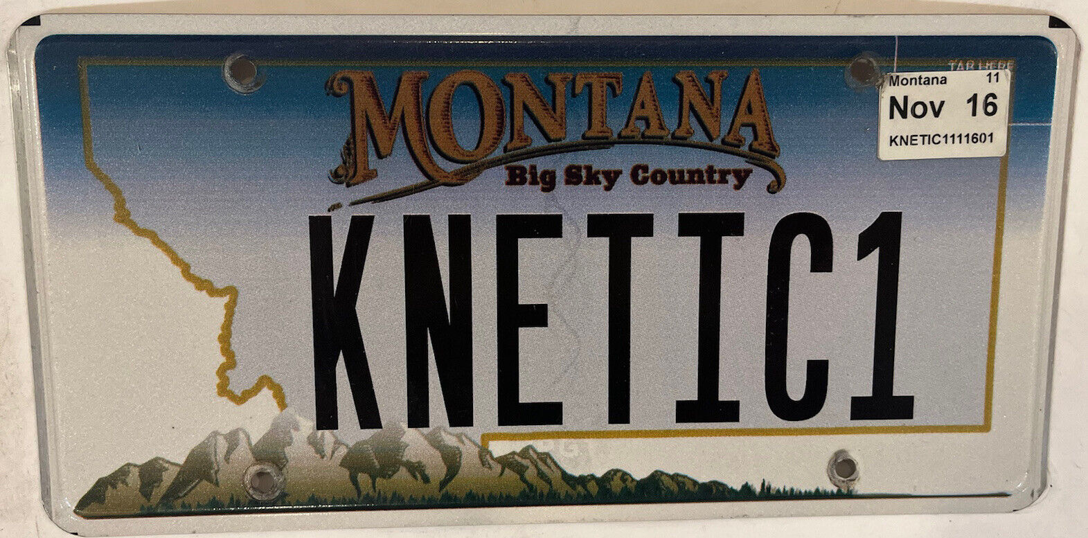 Vanity KINETIC 1 license plate Energy Theory Art Motion Active Dynamic