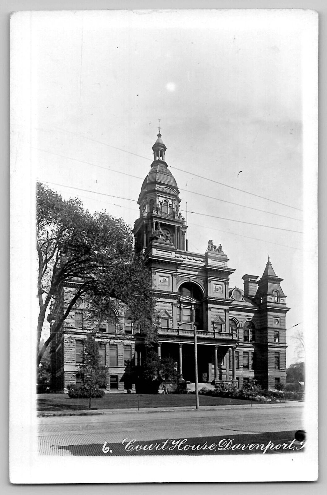 Courthouse Davenport IA Iowa RPPC Real Photo Vtg 1910s Postcard Bldg Razed 1955