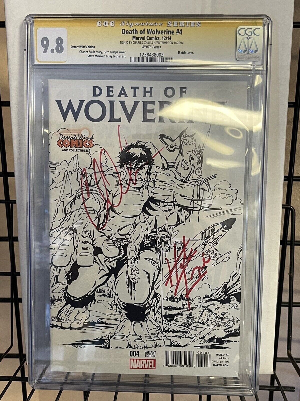 Death of Wolverine 1 Desert Wind Edition CGC 9.8 x2 Signed: Trimpe and Soule