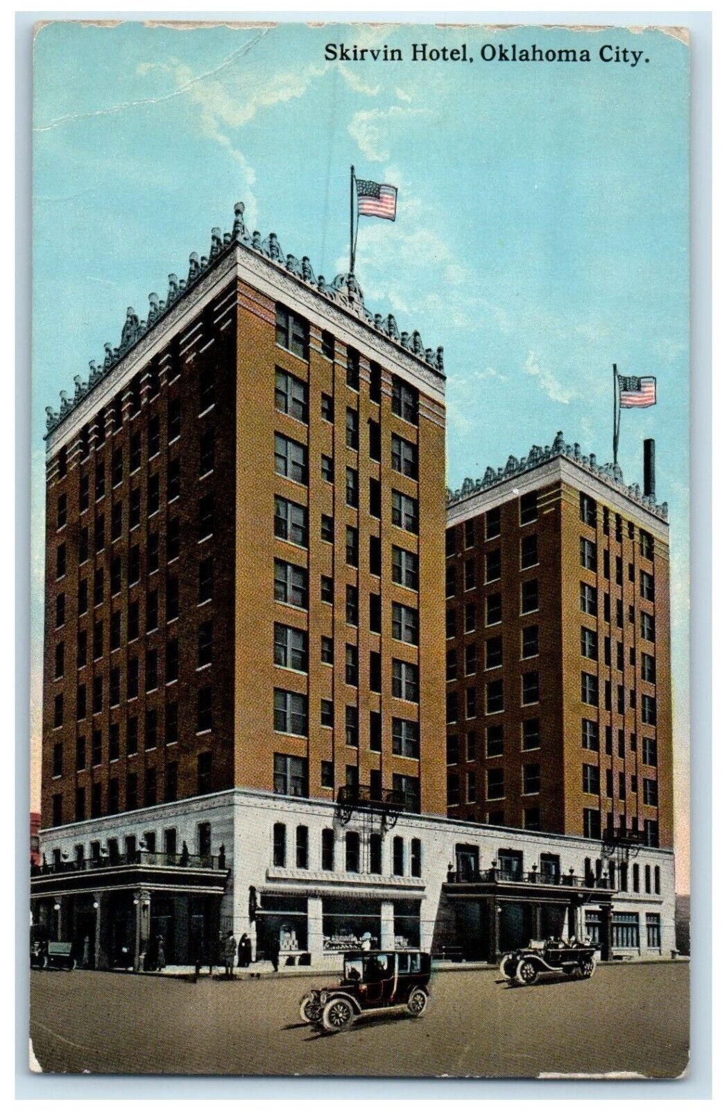 c1910 Skirvin Hotel Exterior Building Oklahoma City Oklahoma OK Vintage Postcard