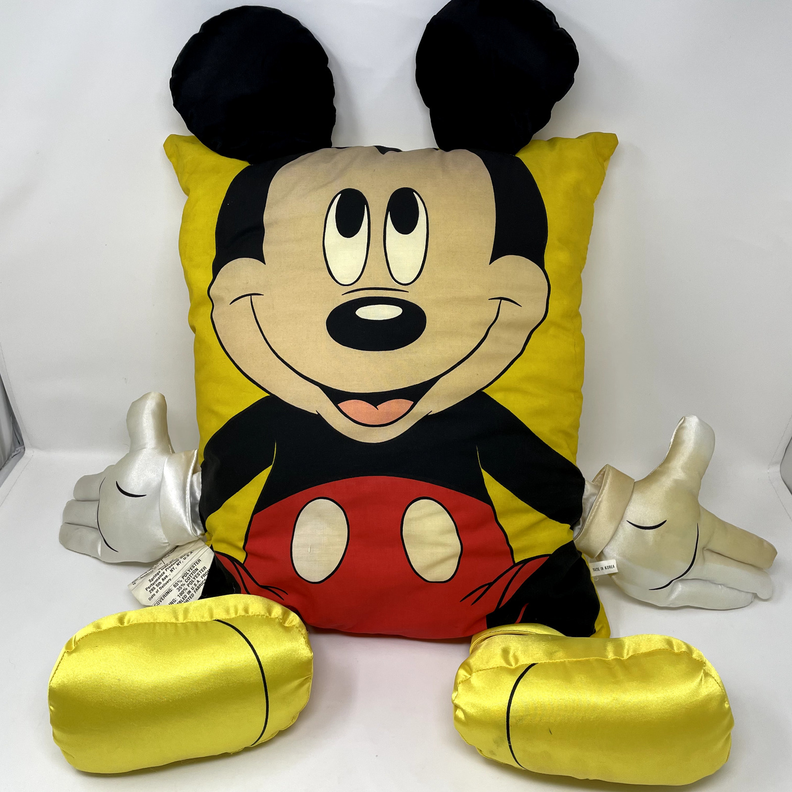 Vintage 1989 Mickey Mouse Mickey's Pillow Friends Loveable Snuggable Pillow