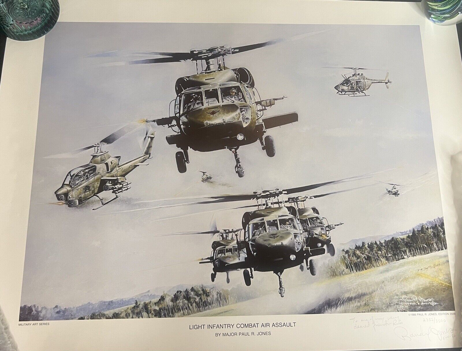Paul R Jones Military Art Series Light Infantry Combat Air Assault Print 18”x24”
