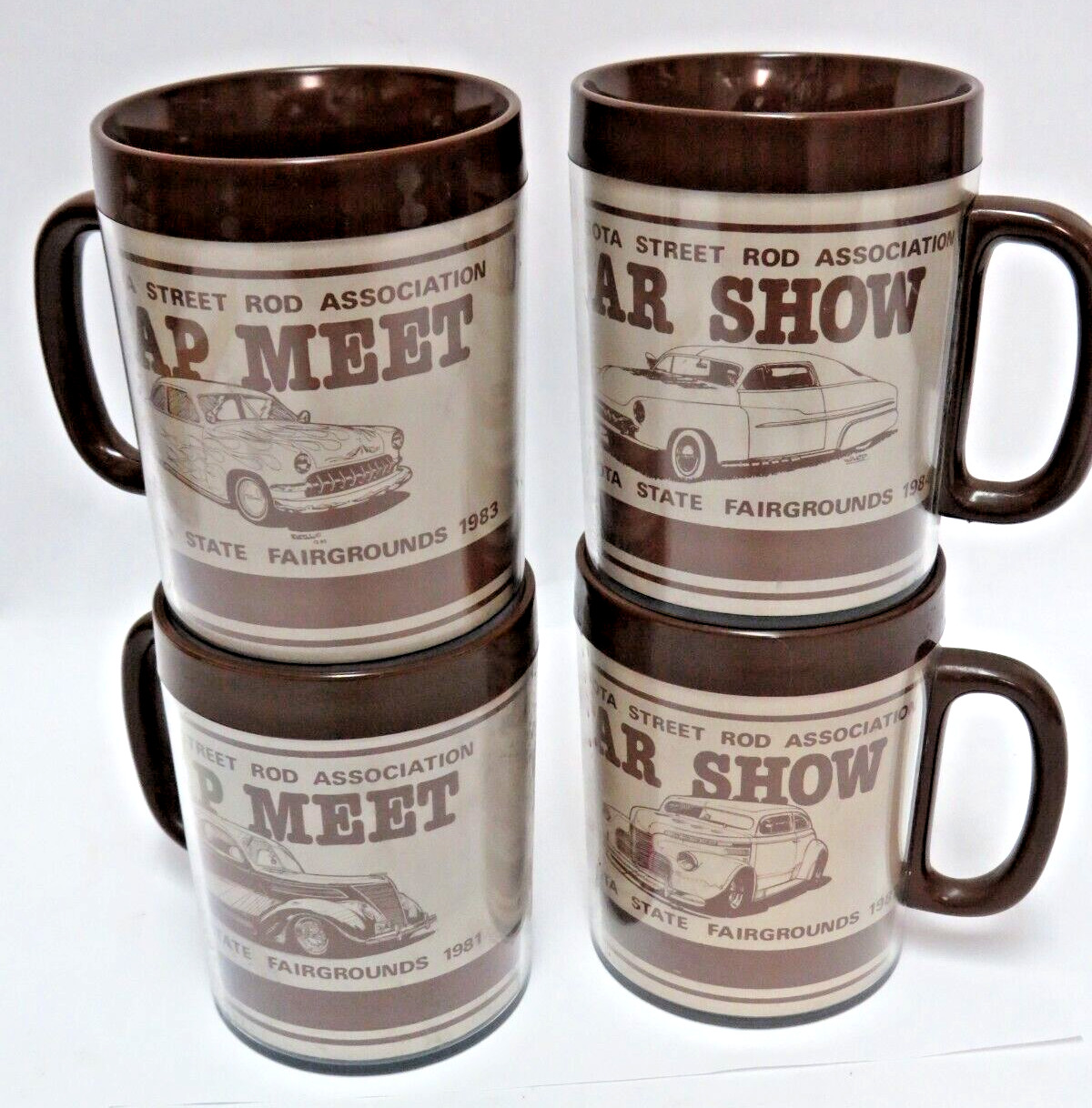 Lot of 4 Minnesota Street Rod Association 1981, 82, 83, & 84 Mugs