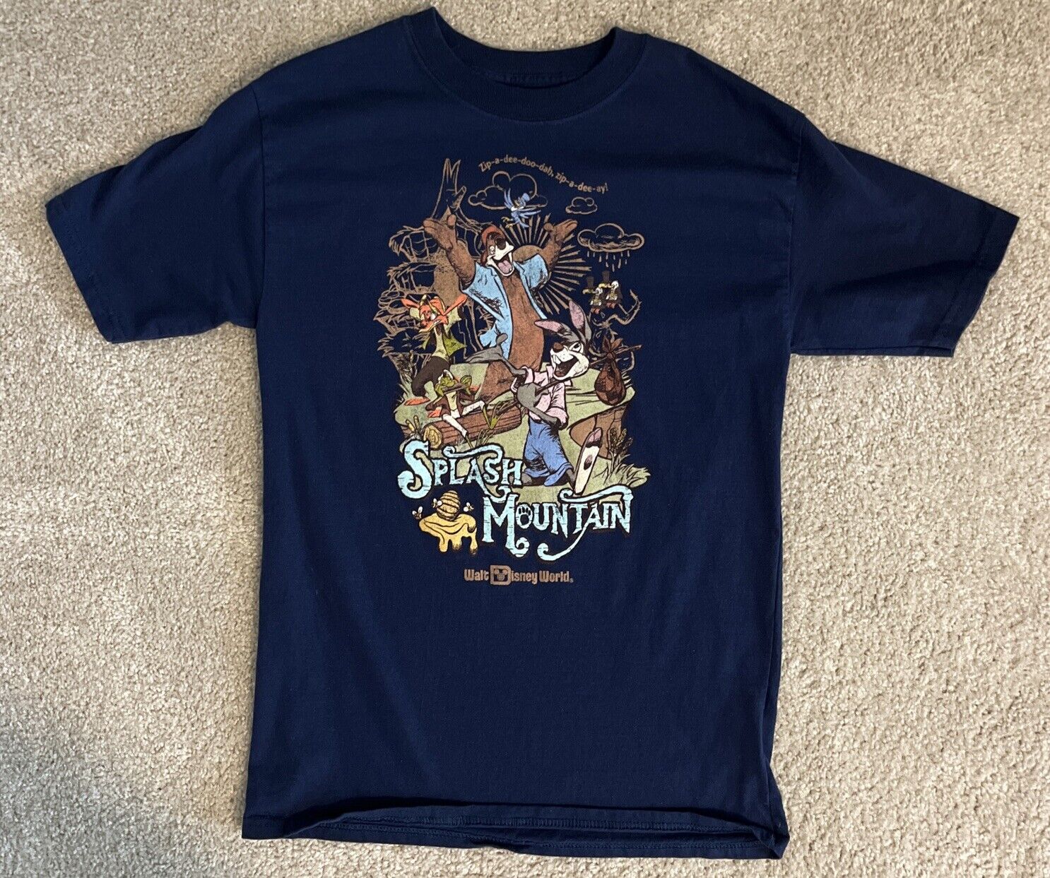 Disney World Splash Mountain Youth T-Shirt size XL navy