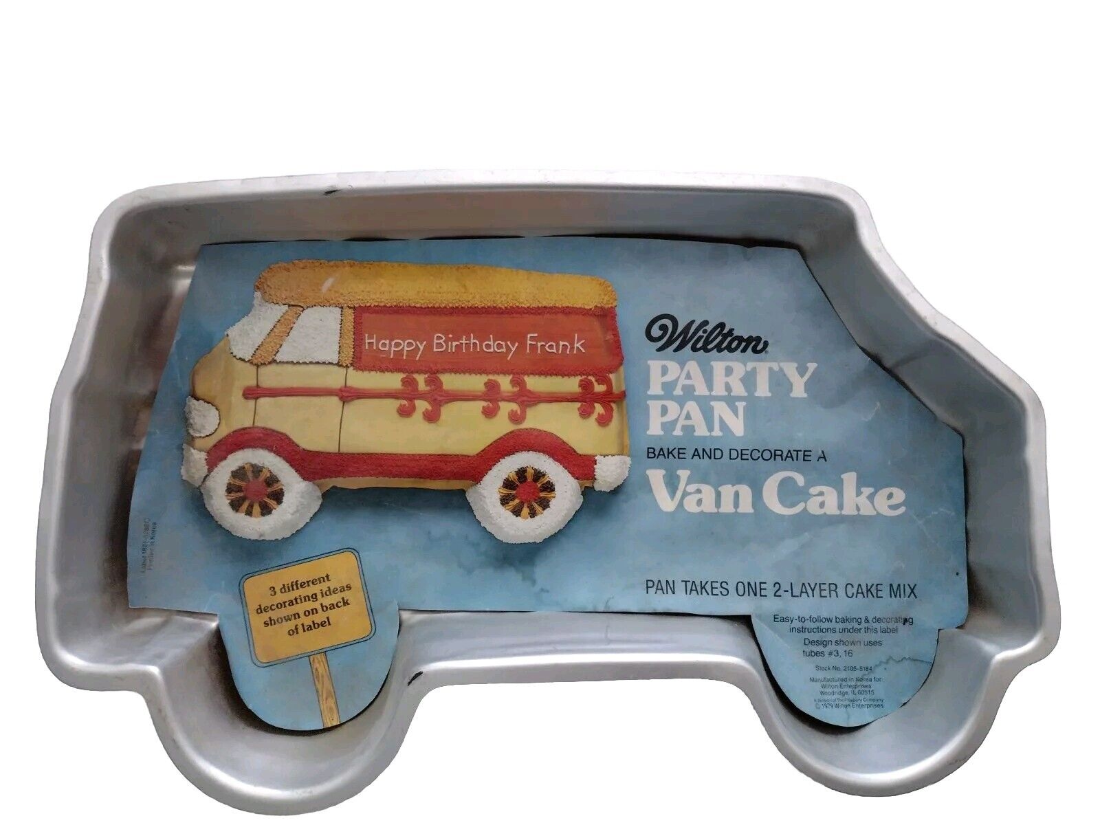 Rare Vintage 1978 Van Cake Wilton Party Pan Cake Pan 502-7652 Sheet