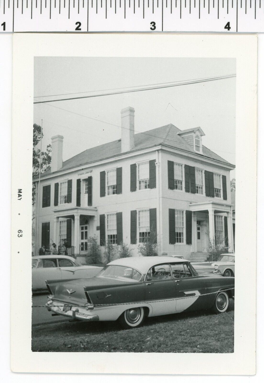 Vintage 1960\'s CAR photo / Vincennes IN Prez Harrison\'s Home & 2-Tone 1950s AUTO