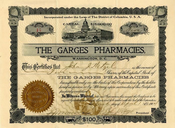 Garges Pharmacies, Washington, D.C. - Medical & Pharmaceutical Stocks
