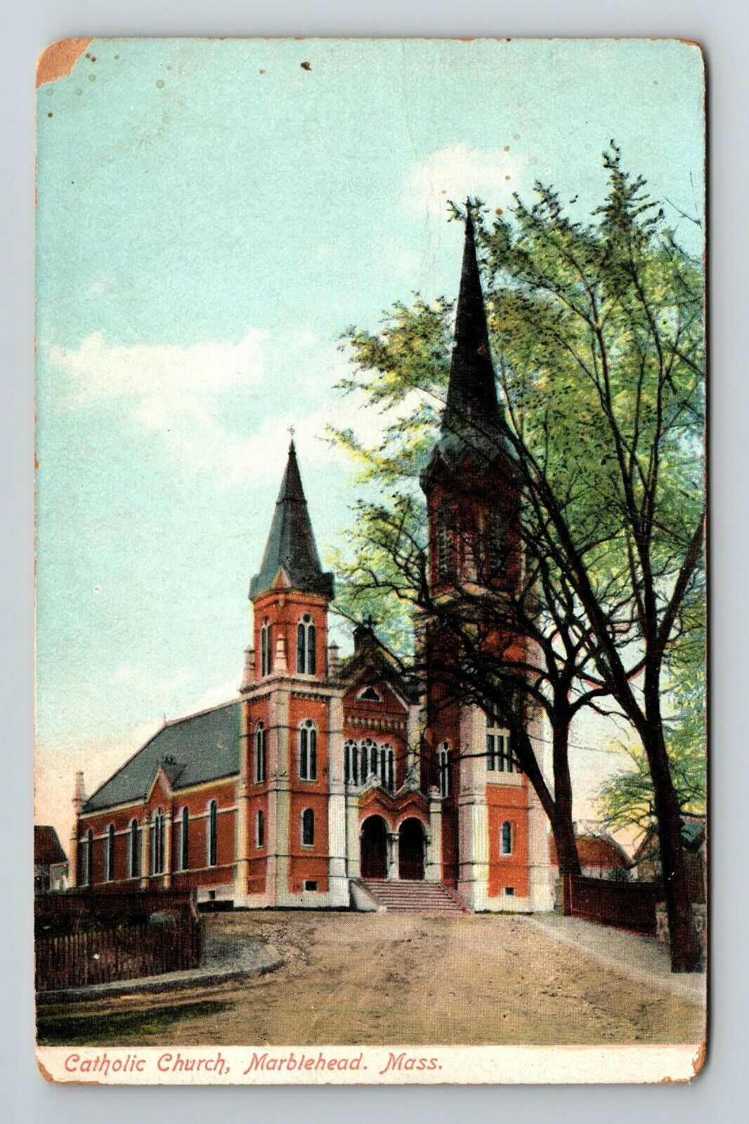 Marblehead MA-Massachusetts, Catholic Church Vintage Souvenir Postcard