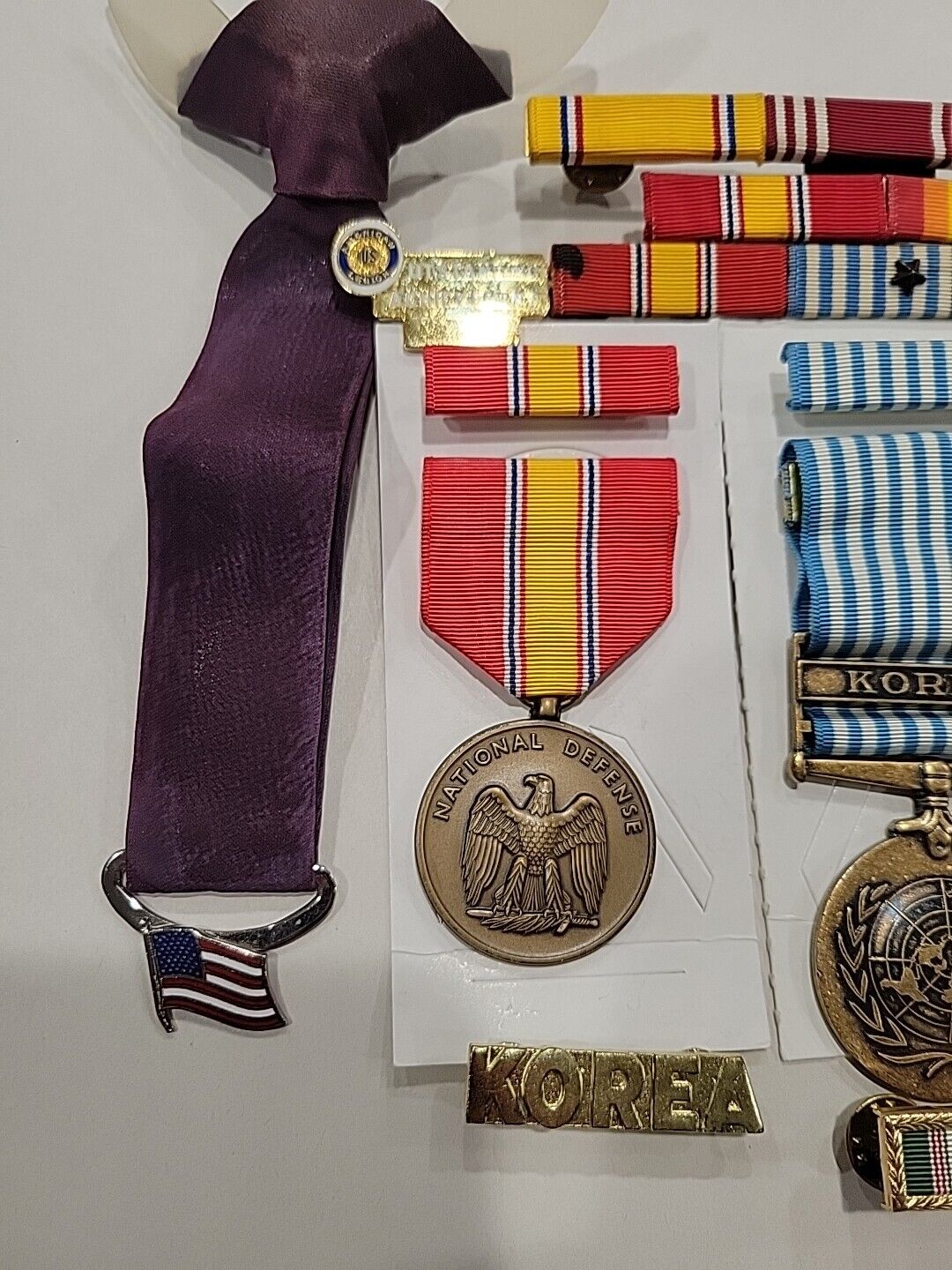 Army Korean War Service 3 Medal Set with Ribbon Bar -ROK Presidential Unit Award